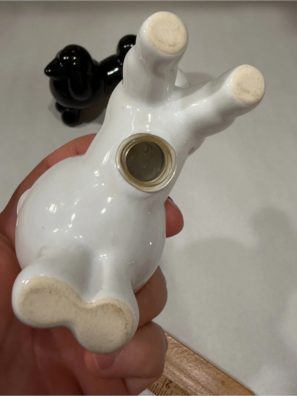 RARE Vintage Ceramic Poodle Shakers Salt and Pepper Set, Used